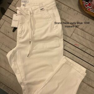 Judy Blue White Drawstring Waist Jeans 16W